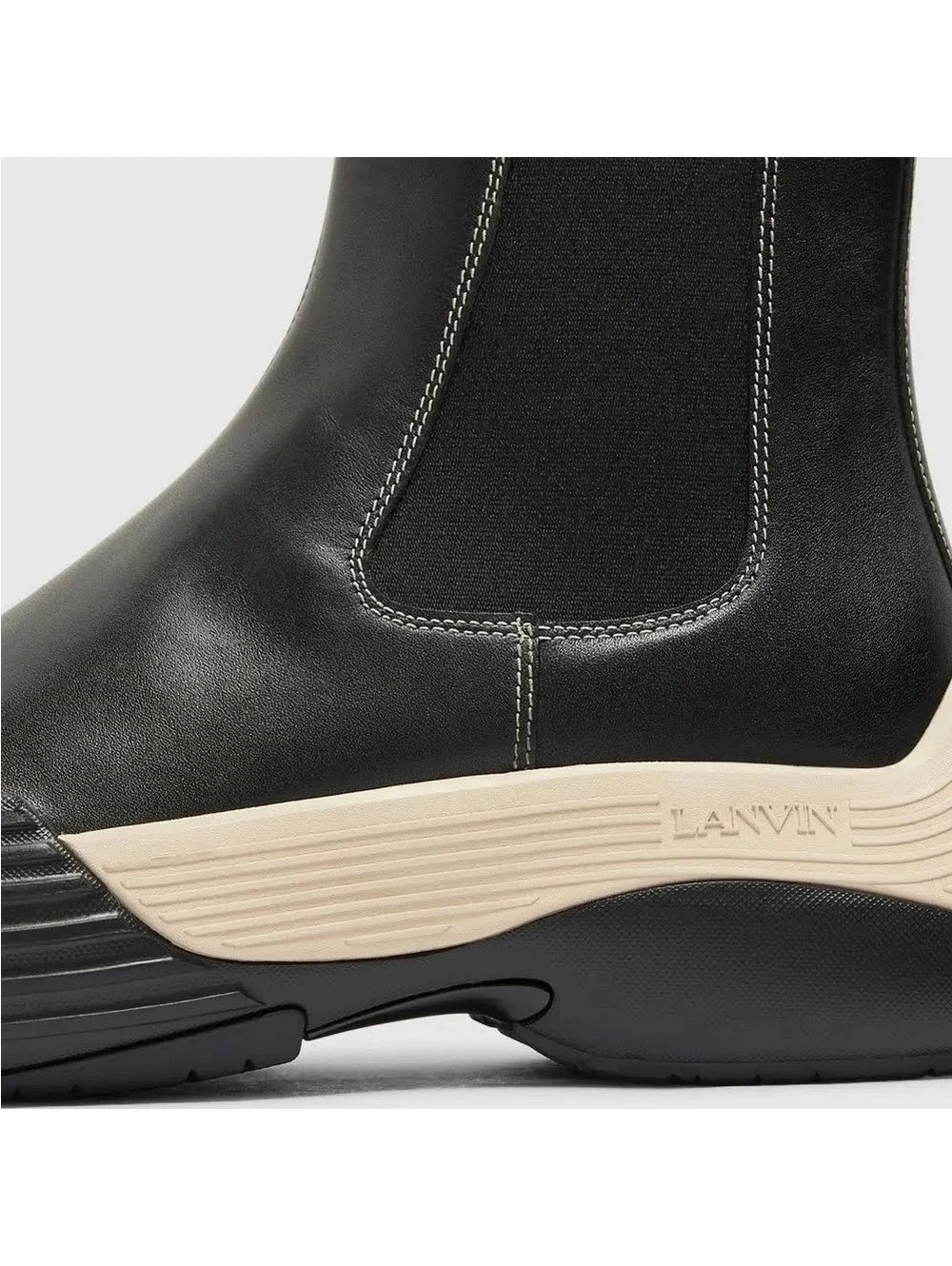 LANVIN Flash-X Bold Pull On Chelsea Boots, Black Size 44 New in Box + DustBag
